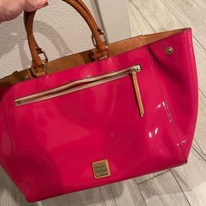 Dooney & Bourke Large Hot Pink Glossy Tote Bag